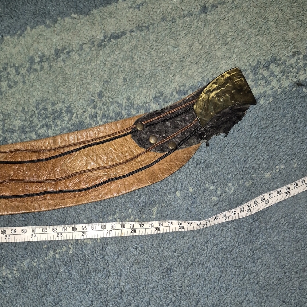 Vintage Dessins Stefanie Kirshner Brown and Black Leather Belt